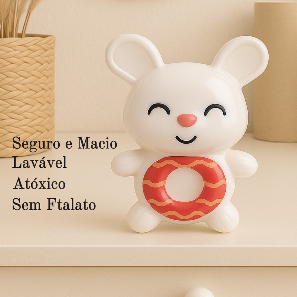 Mordedor Bebê Vila Toy Formato Coelhinho +2M Atóxico