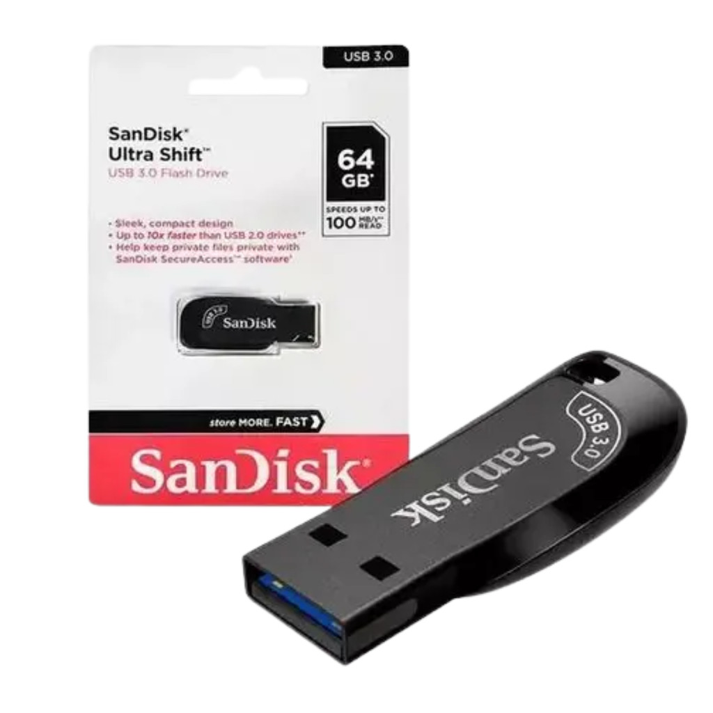 Pen Drive SanDisk Ultra Shift 64GB USB 3.0 Flash Drive SDCZ410-064G-G46