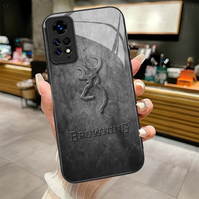 browning design Capa De Telefone De Vidro Temperado Para POCO F3 F4 F5 M5 M6 4G X3 X4 GT X5 X6 X7 X7 F7 PRO 5G redmi not