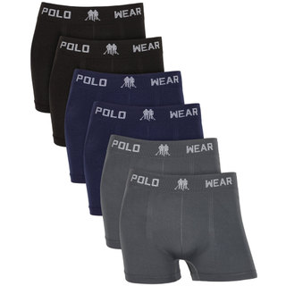 Kit 6 Cueca Boxer Microfibra Polo Wear Kit Cueca Box Sem Costura Cueca Masculina Premium Original