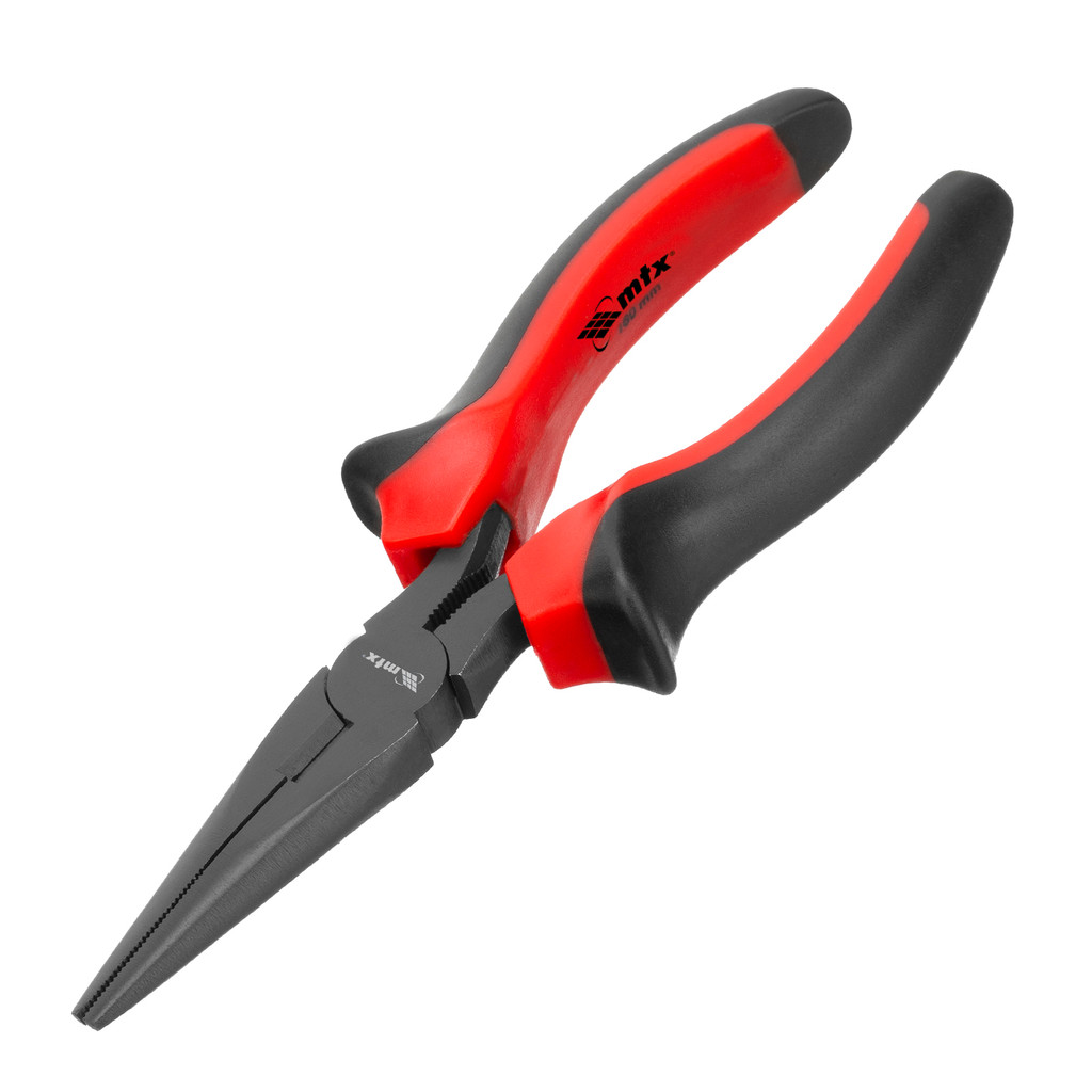 ALICATE BICO MEIA CANA RETO, BLACK NICKEL, NIQUELADO, CABO DUPLA INJECAO, 6POL.-160MM, 1PC // MTX