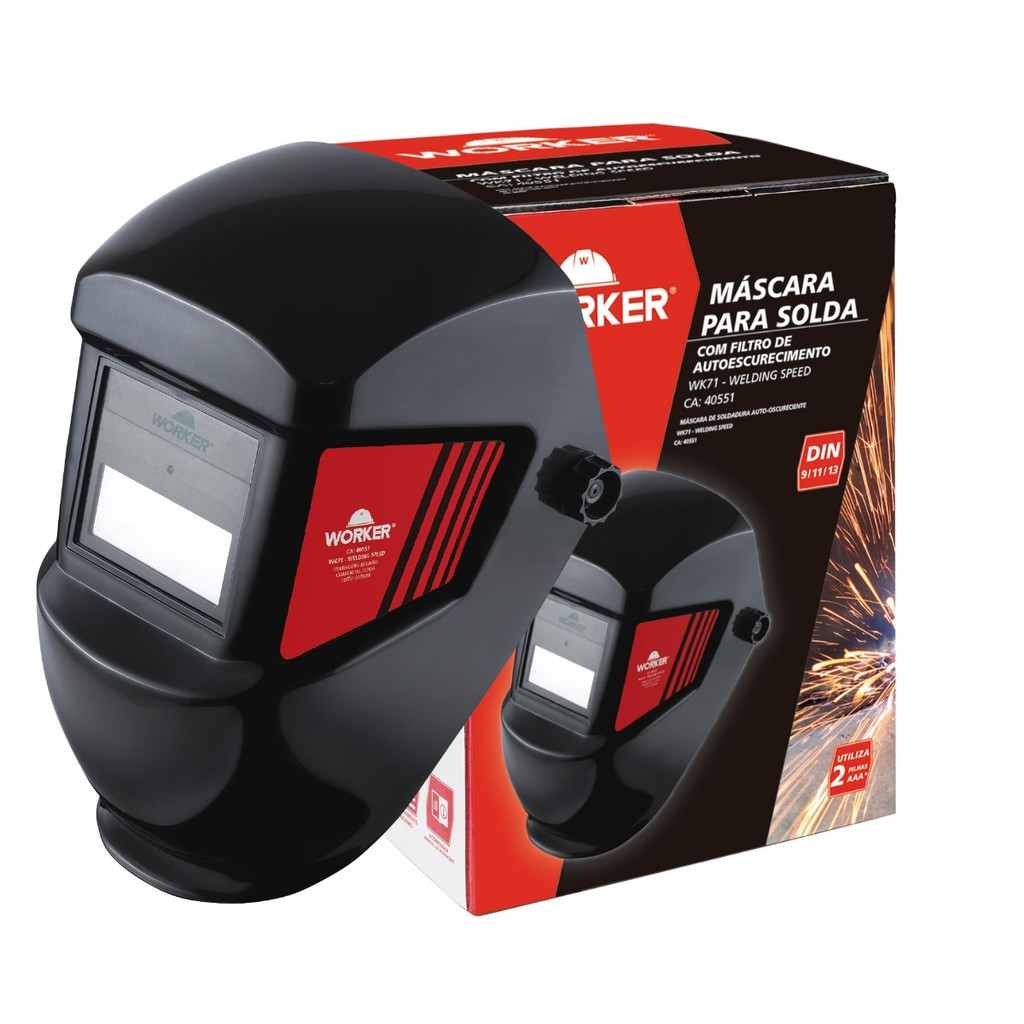 Máscara de Solda Autoescurecimento DIN 9-13 WK71 Worker em Oferta na Shopee