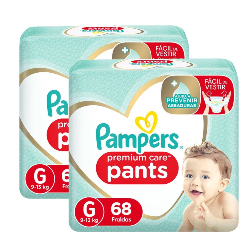 Kit 2 Fralda Pampers Pants Premium Care G 68 Unidades em Oferta na Shopee