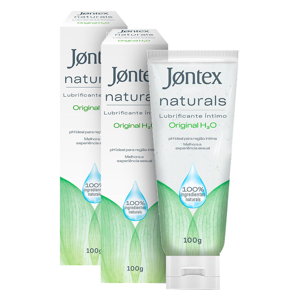 Kit 2 Gel Lubrificante Íntimo Jontex Naturals Original H2O 100% Natural 100g em Oferta na Shopee