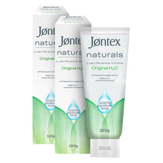 Kit 2 Gel Lubrificante Íntimo Jontex Naturals Original H2O 100% Natural 100g em Oferta na Shopee