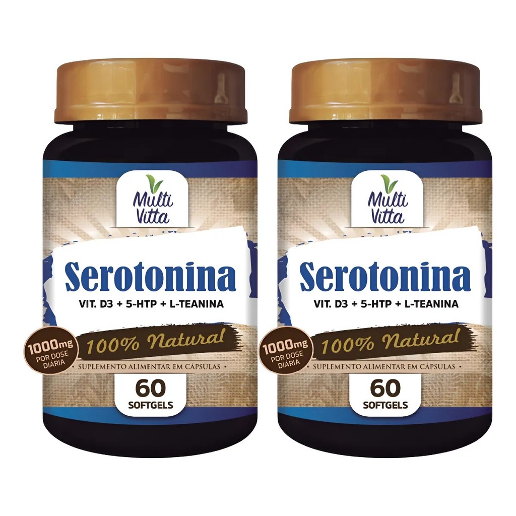 Kit 2 Serotonina 1000mg 60 softgels - Multivitta em Oferta na Shopee