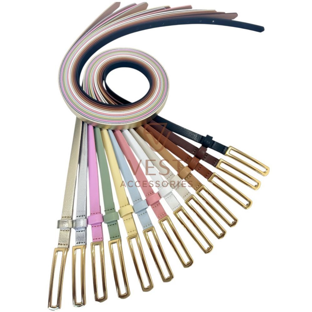 Cinto Fino Feminino Fivela Dourada Moderna em Oferta na Shopee