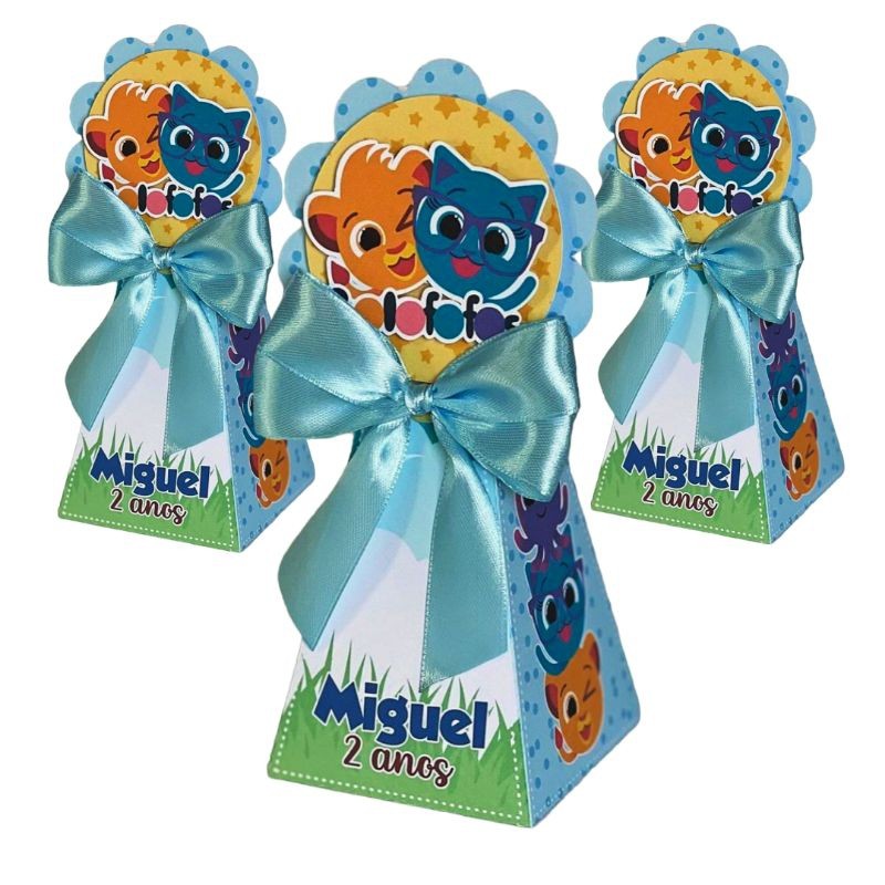 10 Pirâmides personalizada tema Bolofofos - kit festa - lembrancinha infantil