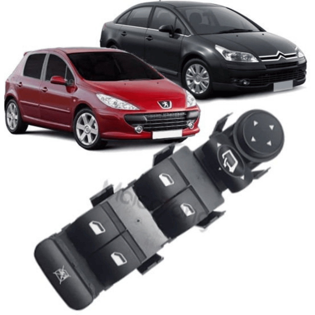 Botao Interruptor Vidro Eletrico Peugeot 307 C4 Pallas 2007 A 2014 Com Rebatimento