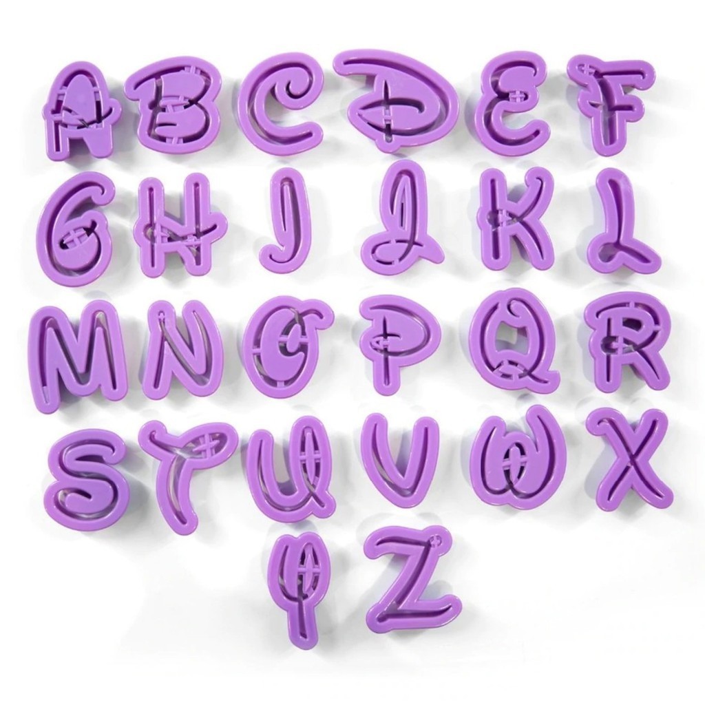 Kit Cortador Letras Alfabeto / Números Disney Biscuit Pasta Americana Confeitaria