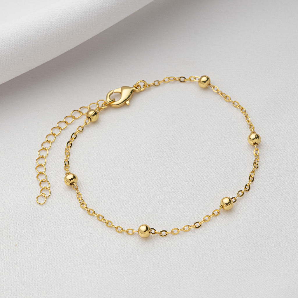 Pulseira com Bolinhas Banhada a Ouro 18K - D France Semijóias