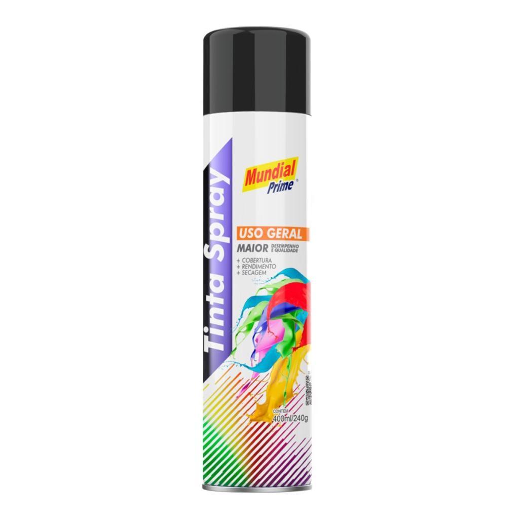 Tinta Spray Mundial Prime Preto Brilhante - 400ML em Oferta na Shopee