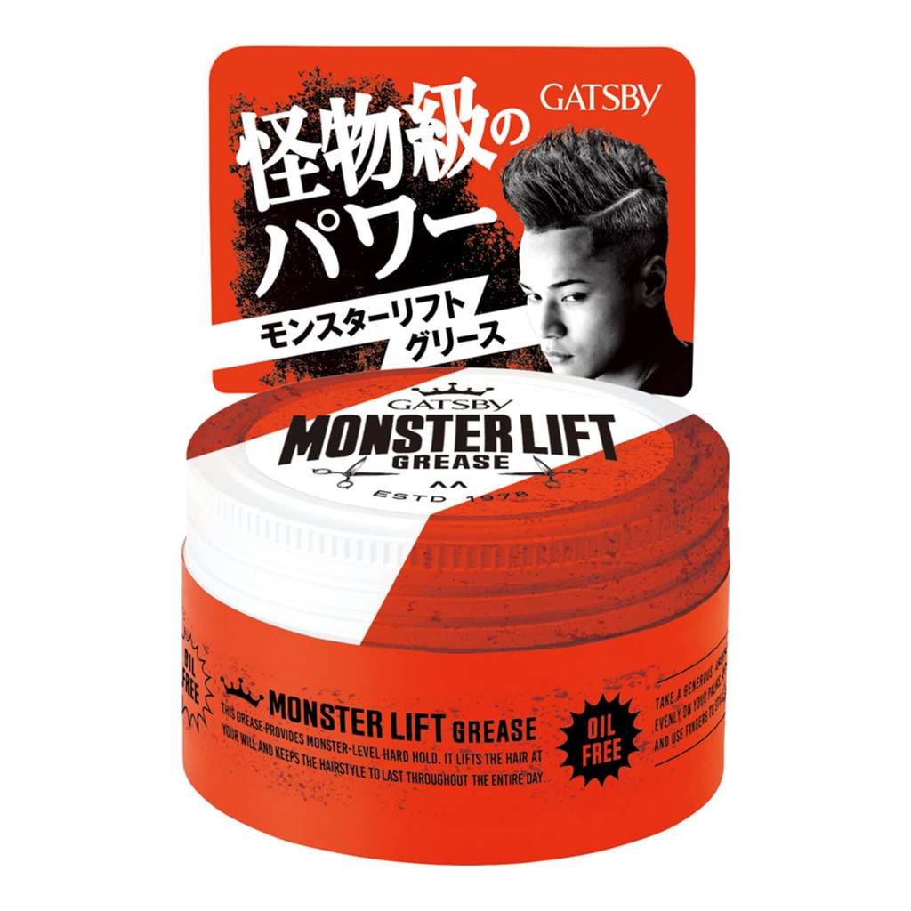 【Direto do Japão】GATSBY Monster Lift Grease [Pasta para cabelo masculino, firme] 100gAproveite enquanto pode!