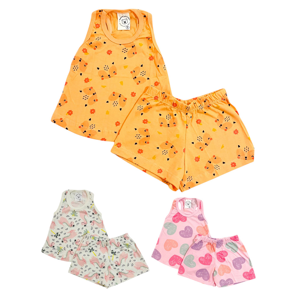 Pijama Regata Mafessoni Feminino Infantil Estampado Algodão Cores Sortidas 1/3