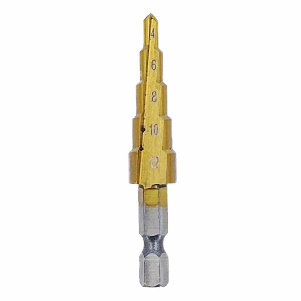 Broca Escalonada Titânio em Aço Rápido HSS-Tin 4-12mm (694,0001) - Graff Vantage