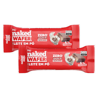 Kit 2 Wafer com Whey Protein Naked Bites Sabor Chocolate Zero Açúcar 26g em Oferta na Shopee