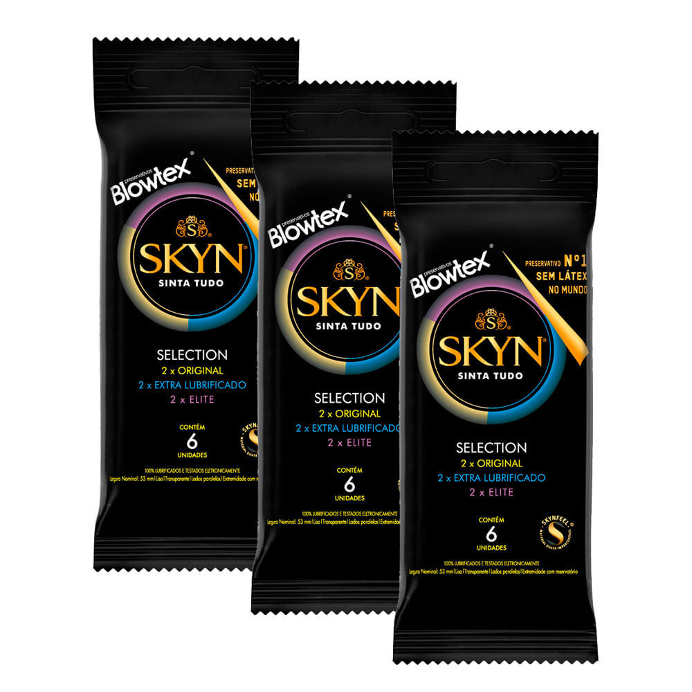 Kit 3 Preservativo Blowtex Skyn Selection 6 Unidades em Oferta na Shopee