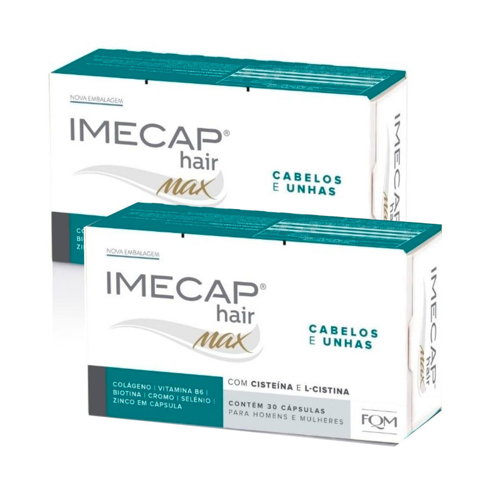 Kit 2 Imecap Hair Max 30 Cápsulas em Oferta na Shopee