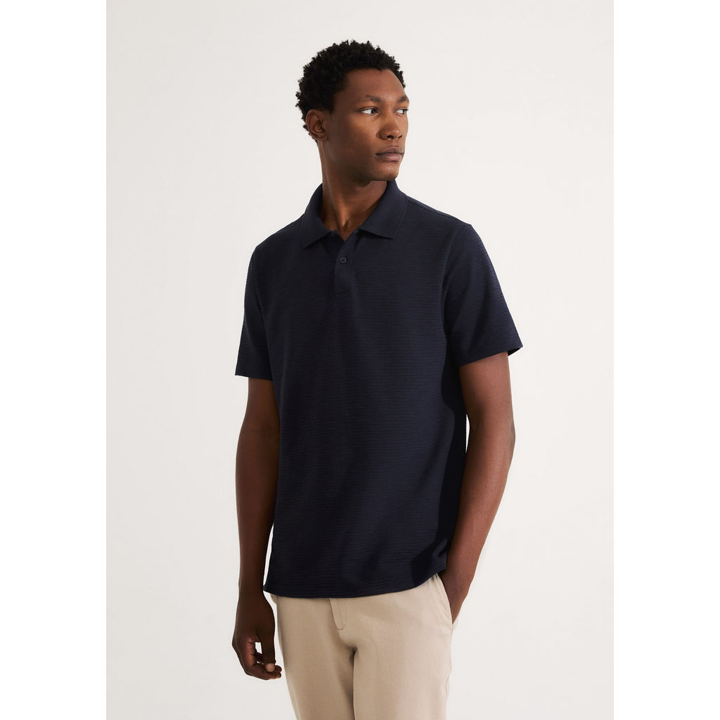 Polo Masculina Manga Curta Texturizada em Oferta na Shopee