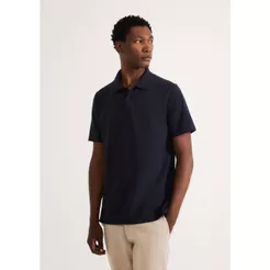 Polo Masculina Manga Curta Texturizada