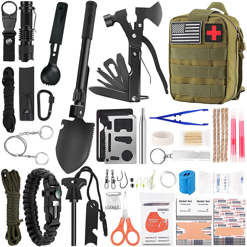Mochila de Emergência 29 itens Kit sobrevivência EDC Primeiros Socorros Militar Acampamento Tático Camping Acampamento. em Oferta na Shopee