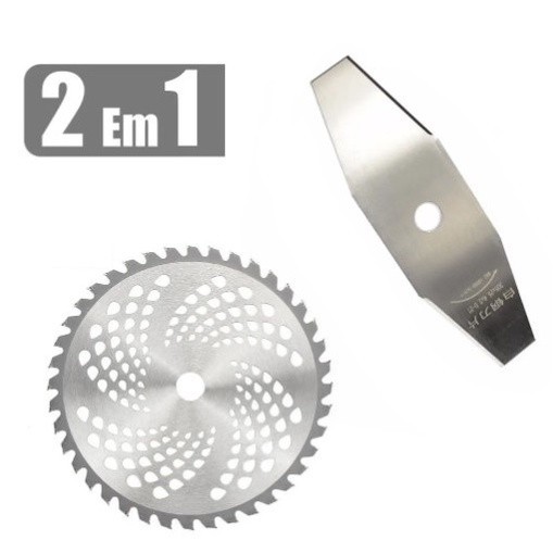 KIT LAMINA FACÃO + LÂMINA DISCO 80 DENTES DE SERRA PARA ROÇADEIRA FURACAO DE 1 POLEGADA em Oferta na Shopee