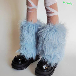 DYRUIDOJ1 Polainas De Inverno , Peludas Kawaii Harajuku , Capa Para Pés Lolita JK , Meias Longas Y2K
