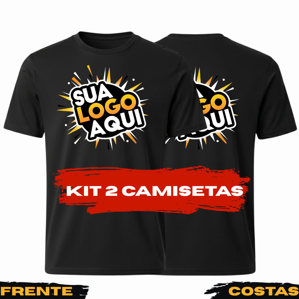 Kit 2 Camisas Personalizadas Conjunto Casal Sua Logo Foto Imagem Aqui 100% Algodão