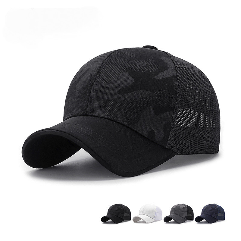 Boné de Beisebol Casual para Exterior com Tela Respirável e Estampa Camuflada