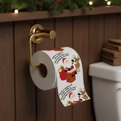 Papel Higiênico de Natal - Papai Neol na Chaminé - 20m - 1 unidade - Rizzo
