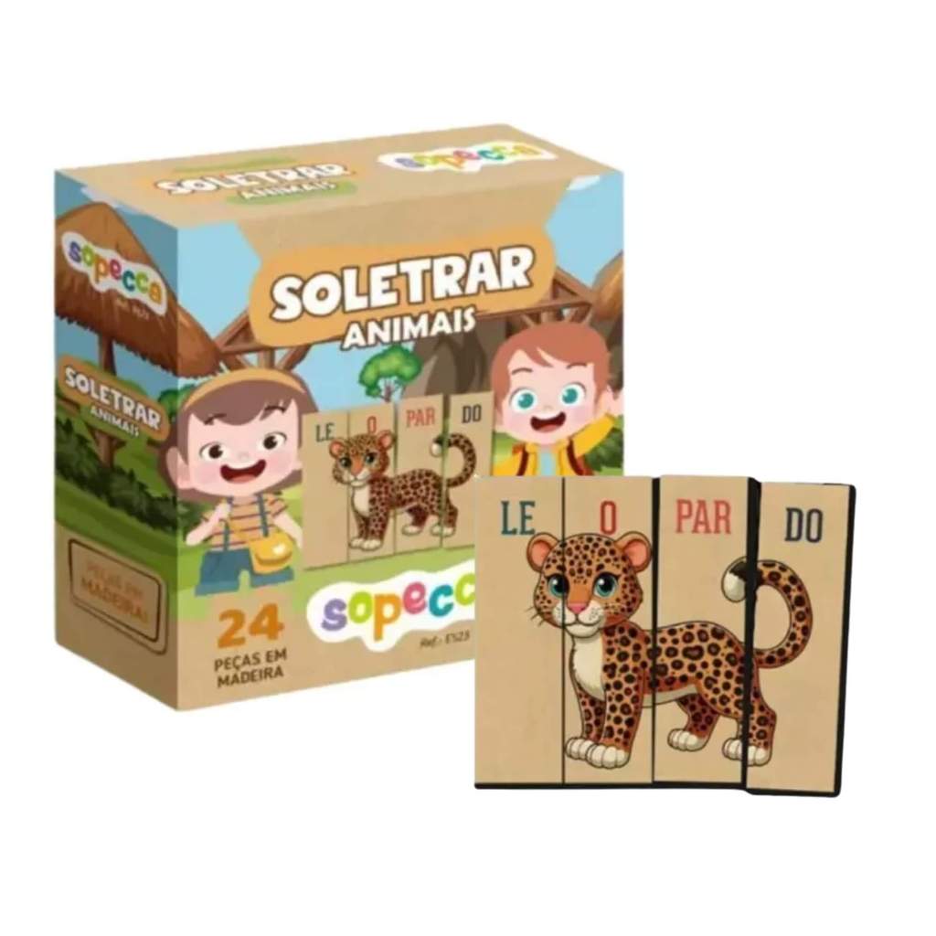 Jogo Infantil Soletrar Animais 24 Peças Sopecca - ES23 em Oferta na Shopee