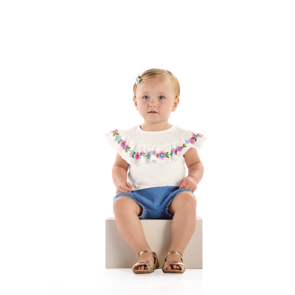 Conjunto Blusa Calcinha Jeans Quimby