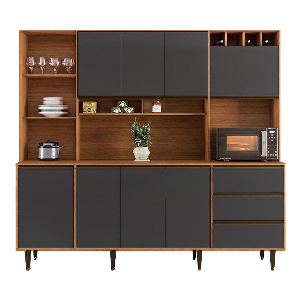 Armário De Cozinha Completa 8 Portas 3 Gavetas Itália em Oferta na Shopee