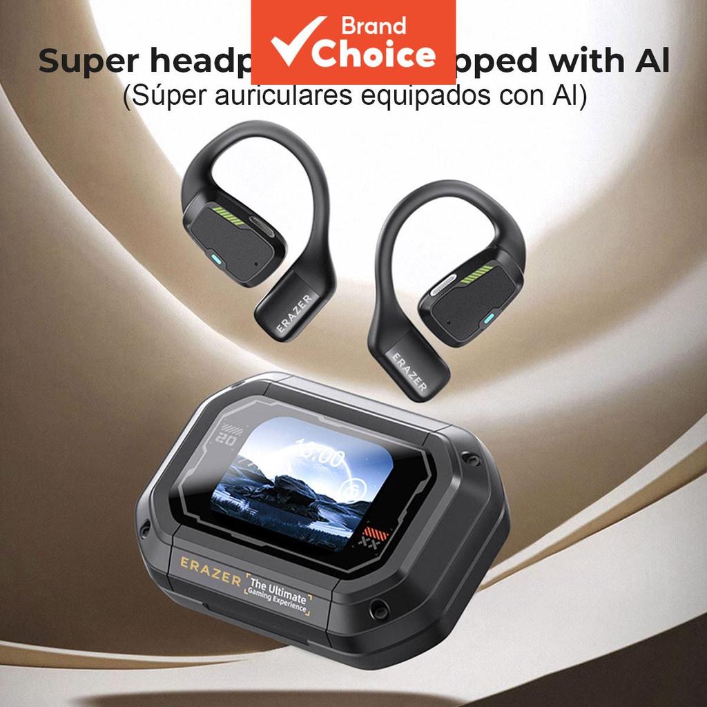 ERAZER XP6 Fones de Ouvido Sem Fio Bluetooth 5.4 com Tela Touch LED, Earbuds Empresariais com Microfone, À Prova D'Água