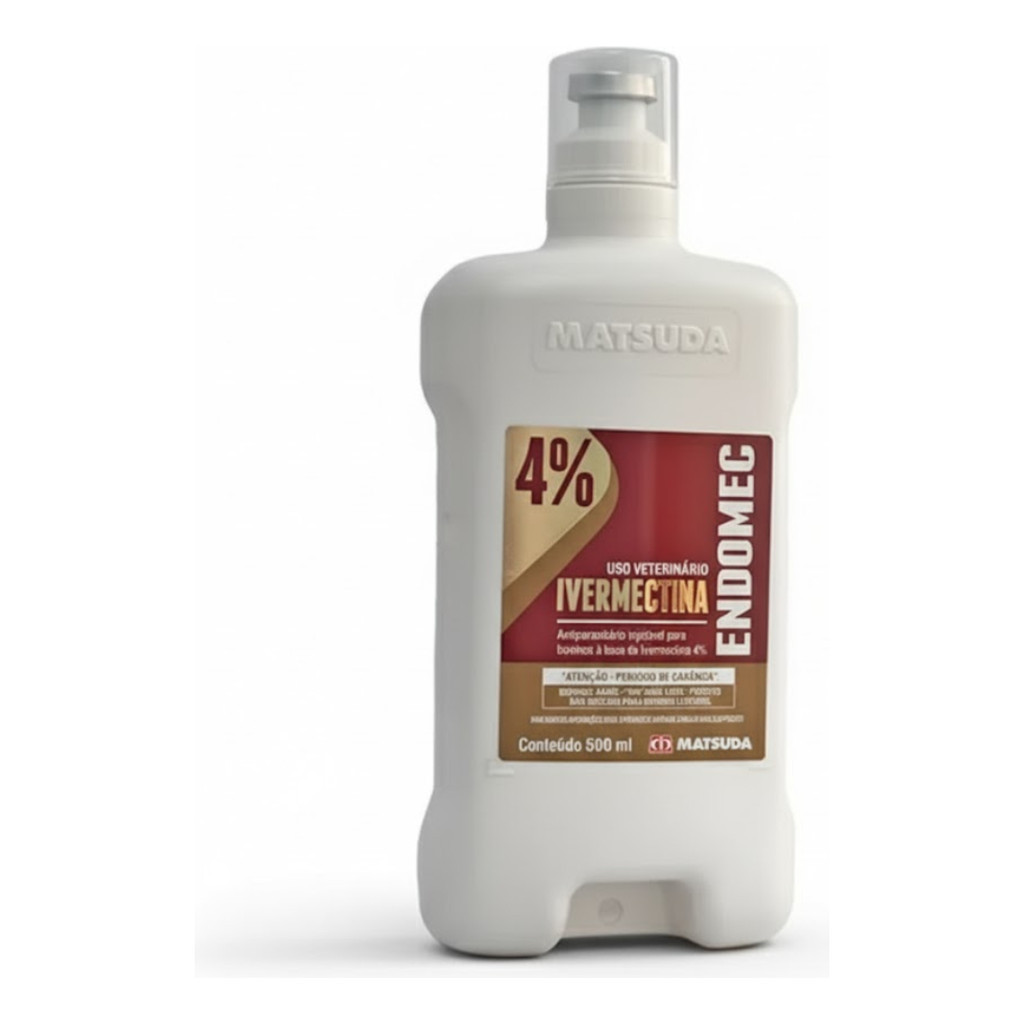 Tratamento de Vermes e Bernes Ivermectina 4% Endomec 500mL Matsuda Endectocida para Bovinos