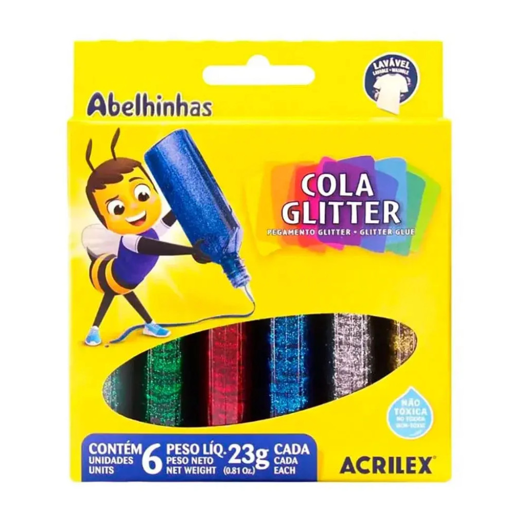 Cola Com Glitter 23g 6 Cores Acrilex
