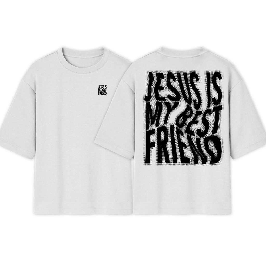 [Camiseta Premium em Algodão Puro]CC Camiseta Estampada Oversized Jesus Best Friend Lançamento
