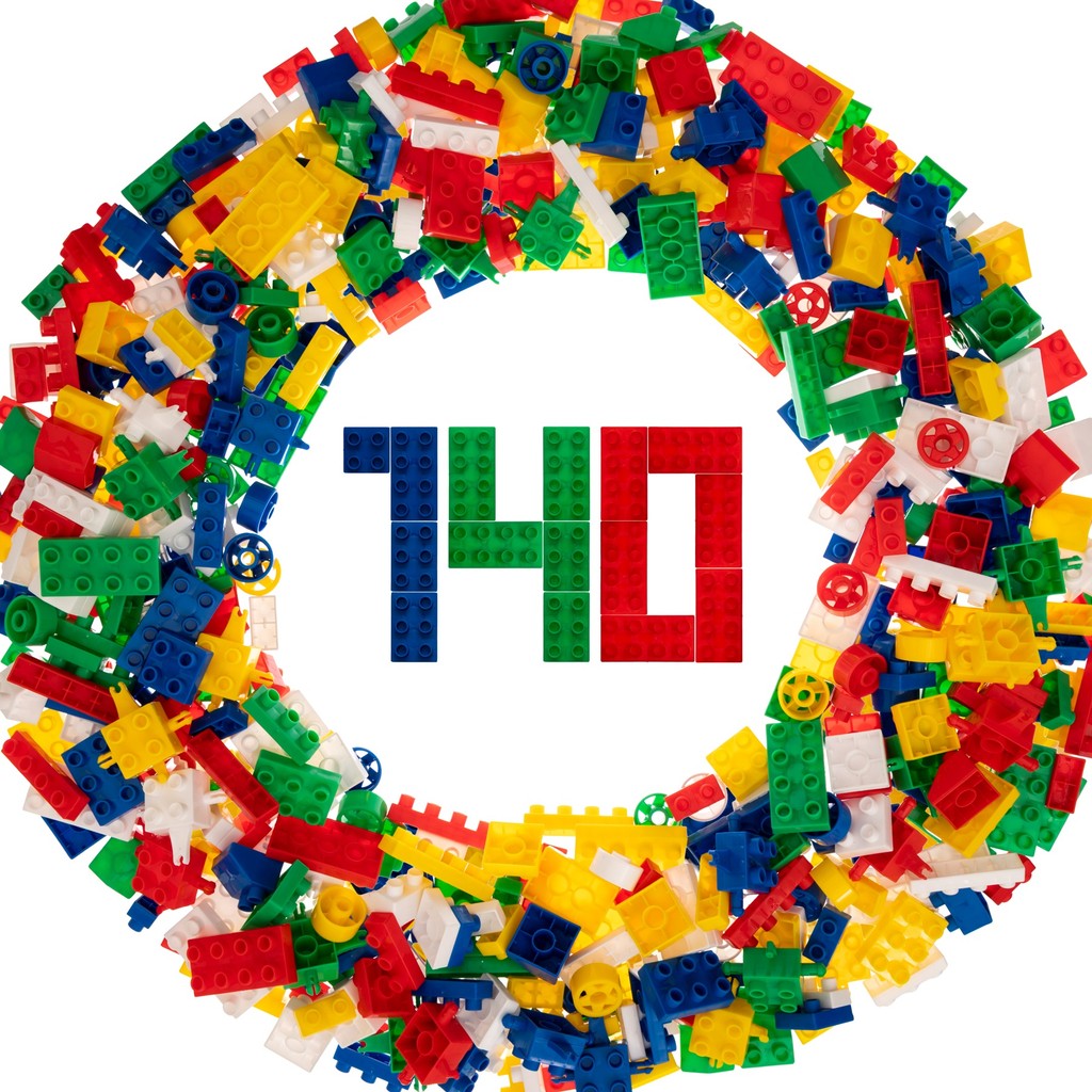 Blocos de Montar Infantil Educativo Happy Blocs com 140pçs