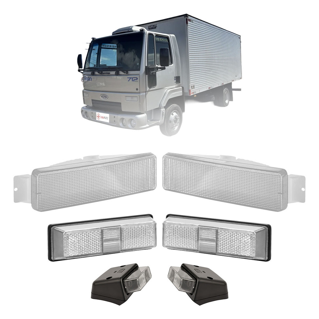 Kit Completo De Lanternas Ford Cargo Cristal Pisca Frontal + Lanterna Teto + Lanterna Lateral em Oferta na Shopee