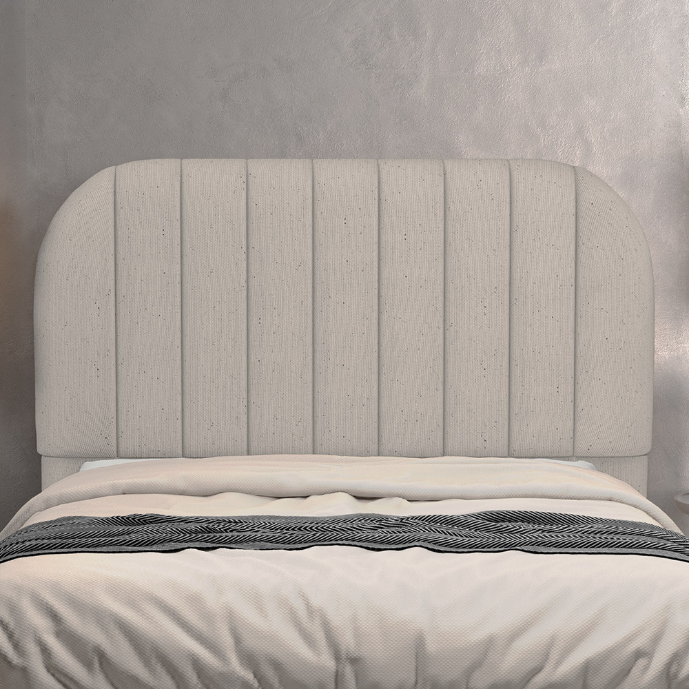 Cabeceira Cama Box Queen Estofada Orgânica 160cm Alice W01 Linho Bege - Lyam Decor