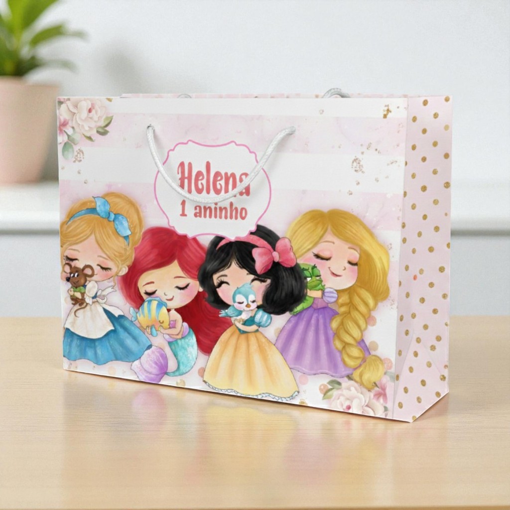 SACOLINHA Princesas Personalizado | Sacolinha | Lembrancinha | Mimos | Aniversário Princesas