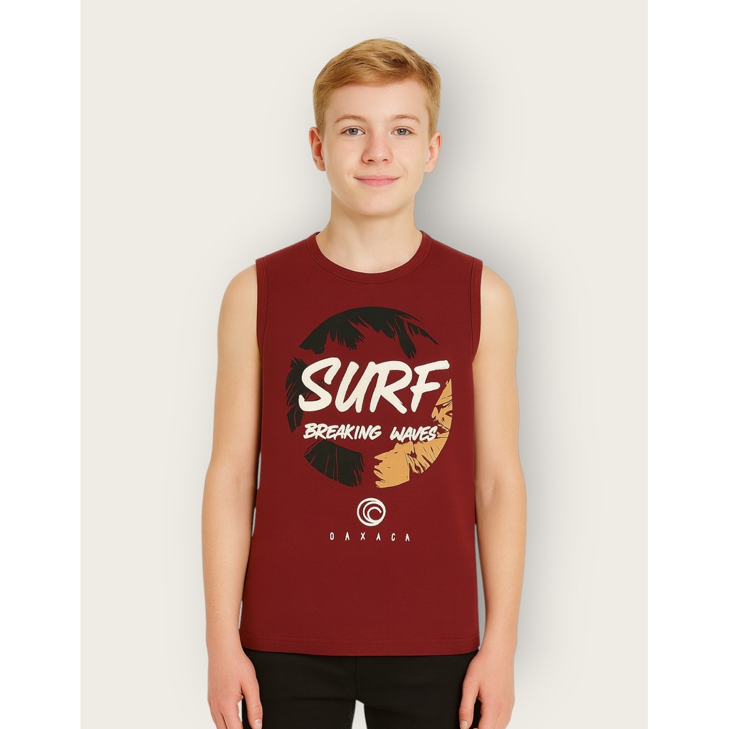 Combo 5 Regata Juvenil Menino Sem Manga Estampadas Confortáveis Para Passeio Escola e Verão 10–16