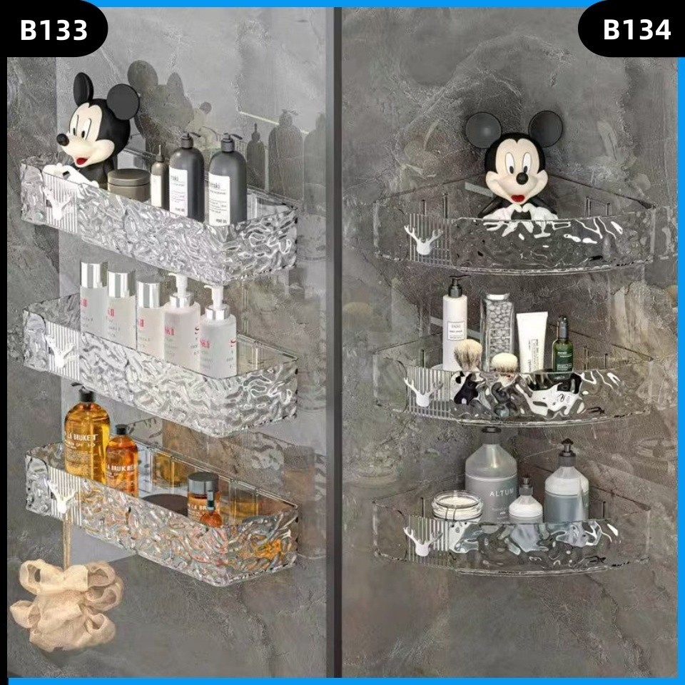 2 Suporte De Shampoo Prateleiras De Banheiro Sem Furo Acrilico Chifre