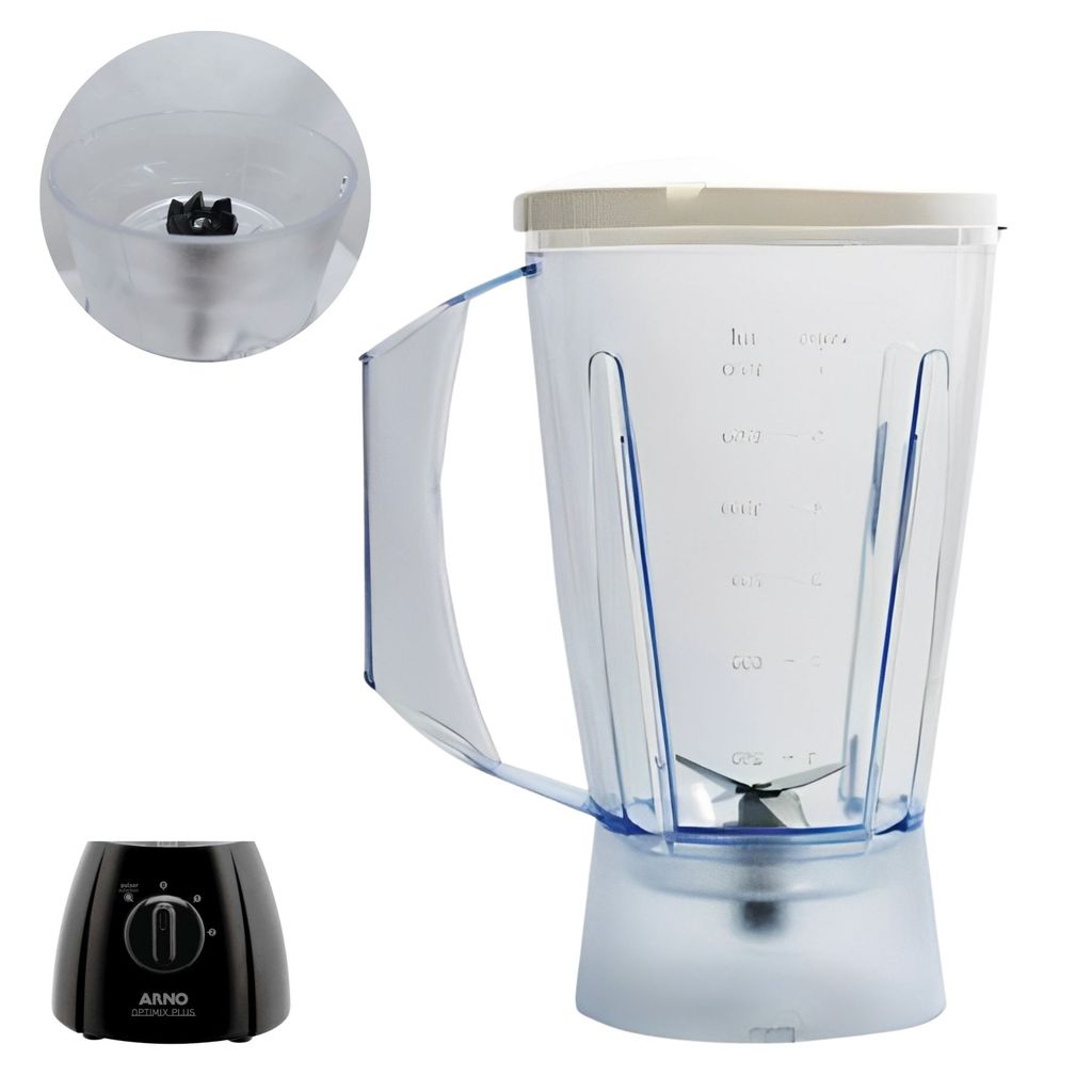 Copo Cristal Compatível Optimix Plus/ Panex/ Faciclic/ Power Mix Liquidificador Acrilico Com Alça
