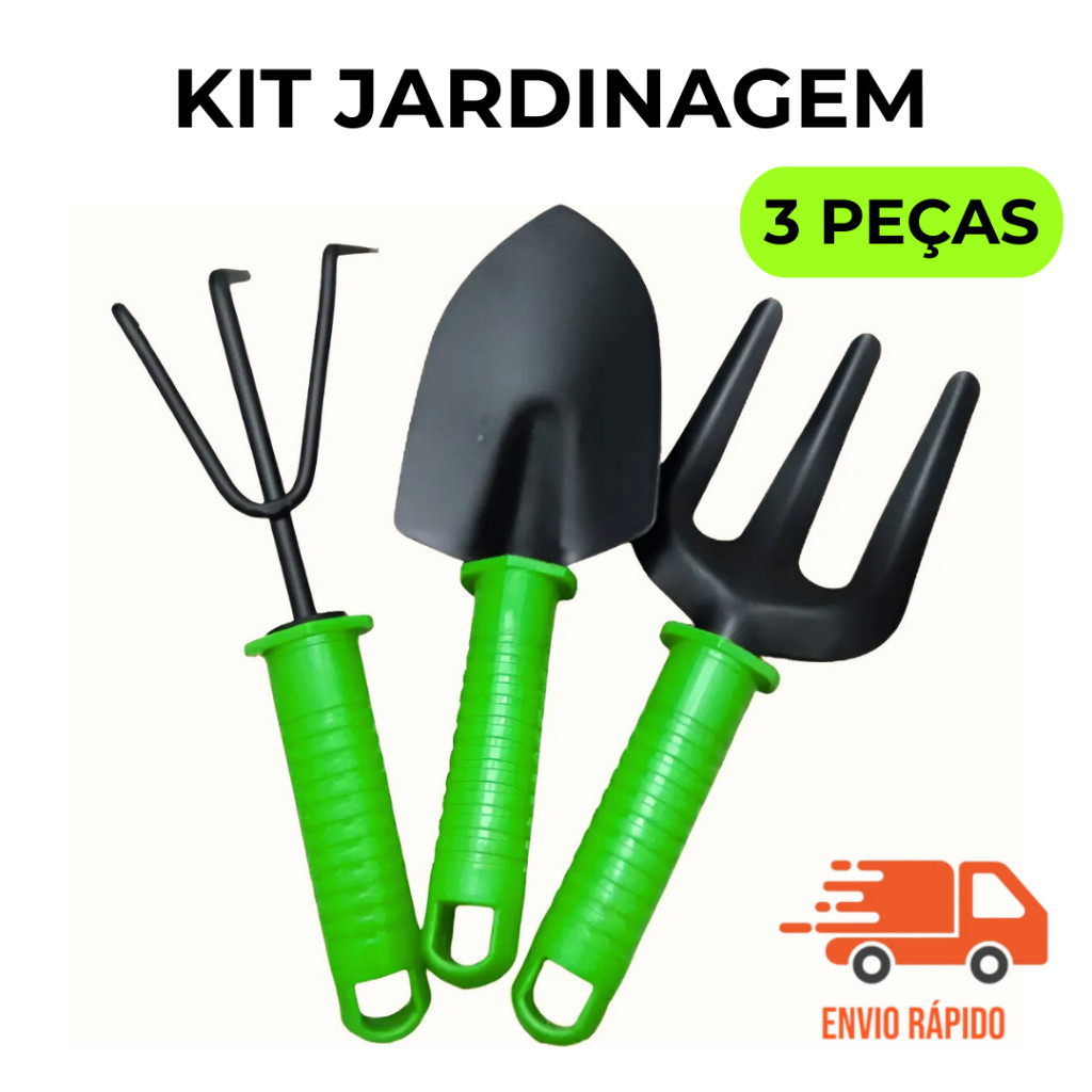 Kit Jardinagem Completo Ferro 3 Peças Ferramentas Resistentes para Plantas Flores Hortas em Oferta na Shopee