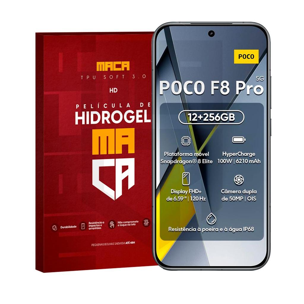 Película Hidrogel Frontal Mi Poco F8 ProTransparente/ Fosca