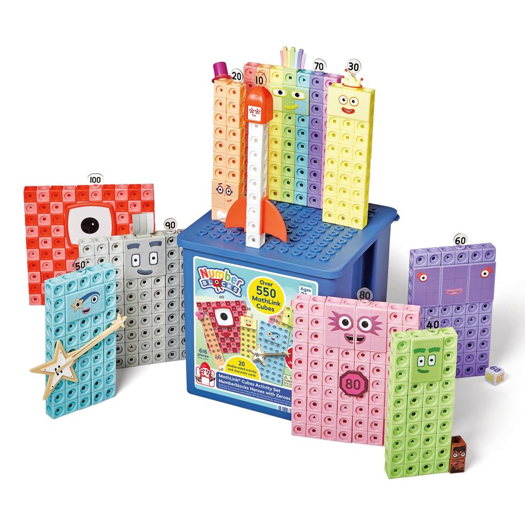 Hand2mind Number Block Hero com conjunto de atividades Zero MathLink Cube