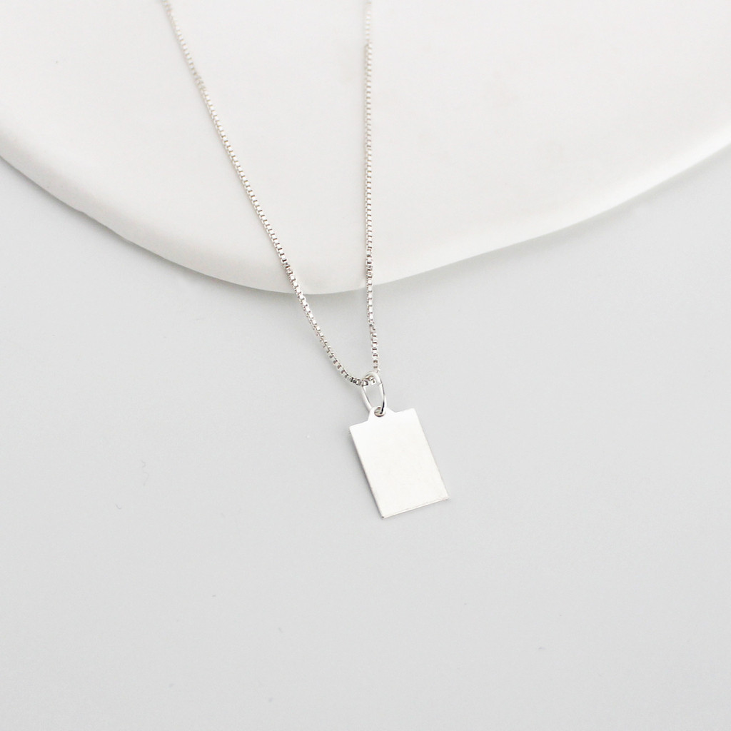 Pingente Plaquinha Lisa 9x13mm Personalizado Prata 925