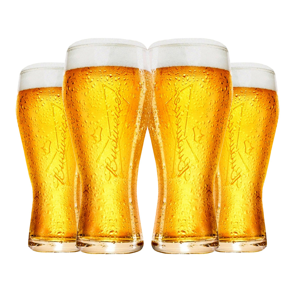 4 Copos Para Chopp e Cerveja Budweiser em Alto Relevo - 400ml - Ambev Oficial em Oferta na Shopee