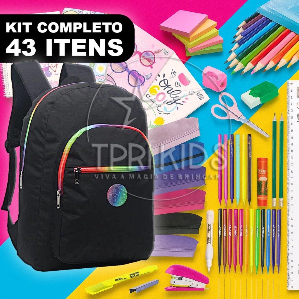 Kit Mochila Preta Menina: Onde Comprar | BuscaProdutos